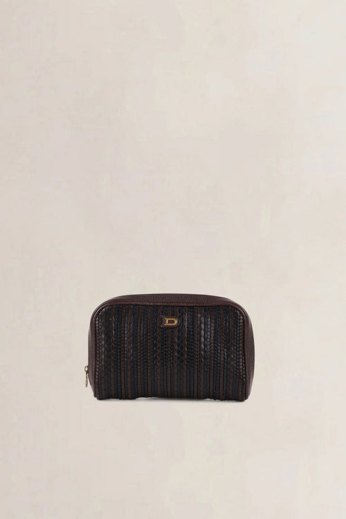 Delvaux Brown Toile de Cuir Clutch