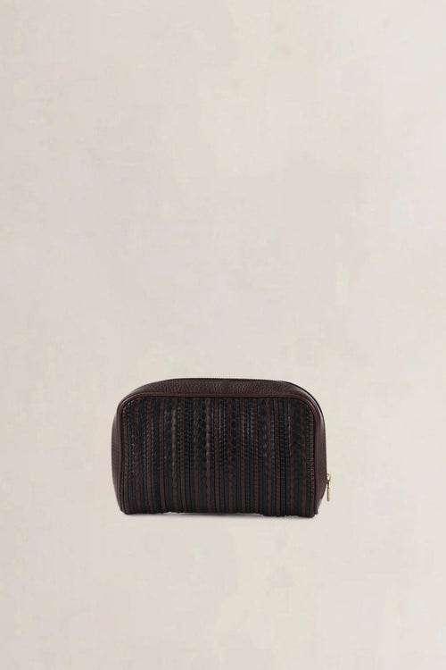 Delvaux Brown Toile de Cuir Clutch