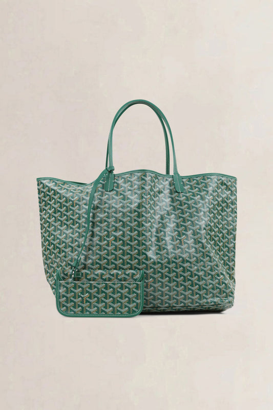 Goyard Green Saint Louis Coated Canvas Shoulder Bag