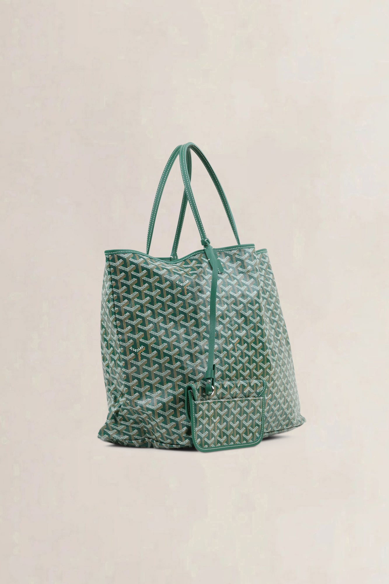 Goyard Green Saint Louis Coated Canvas Shoulder Bag