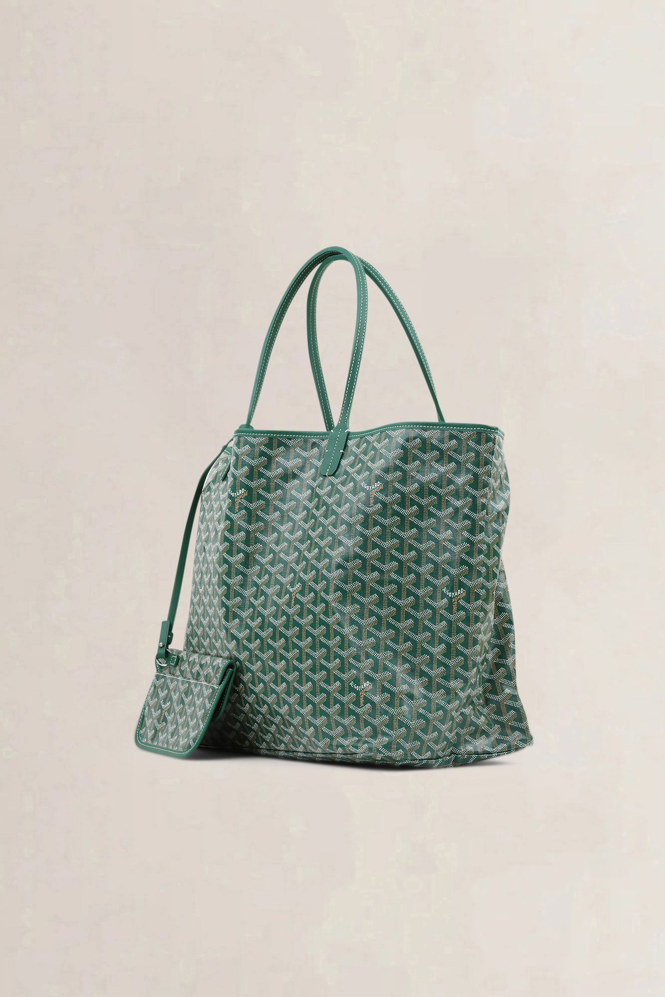 Goyard Green Saint Louis Coated Canvas Shoulder Bag