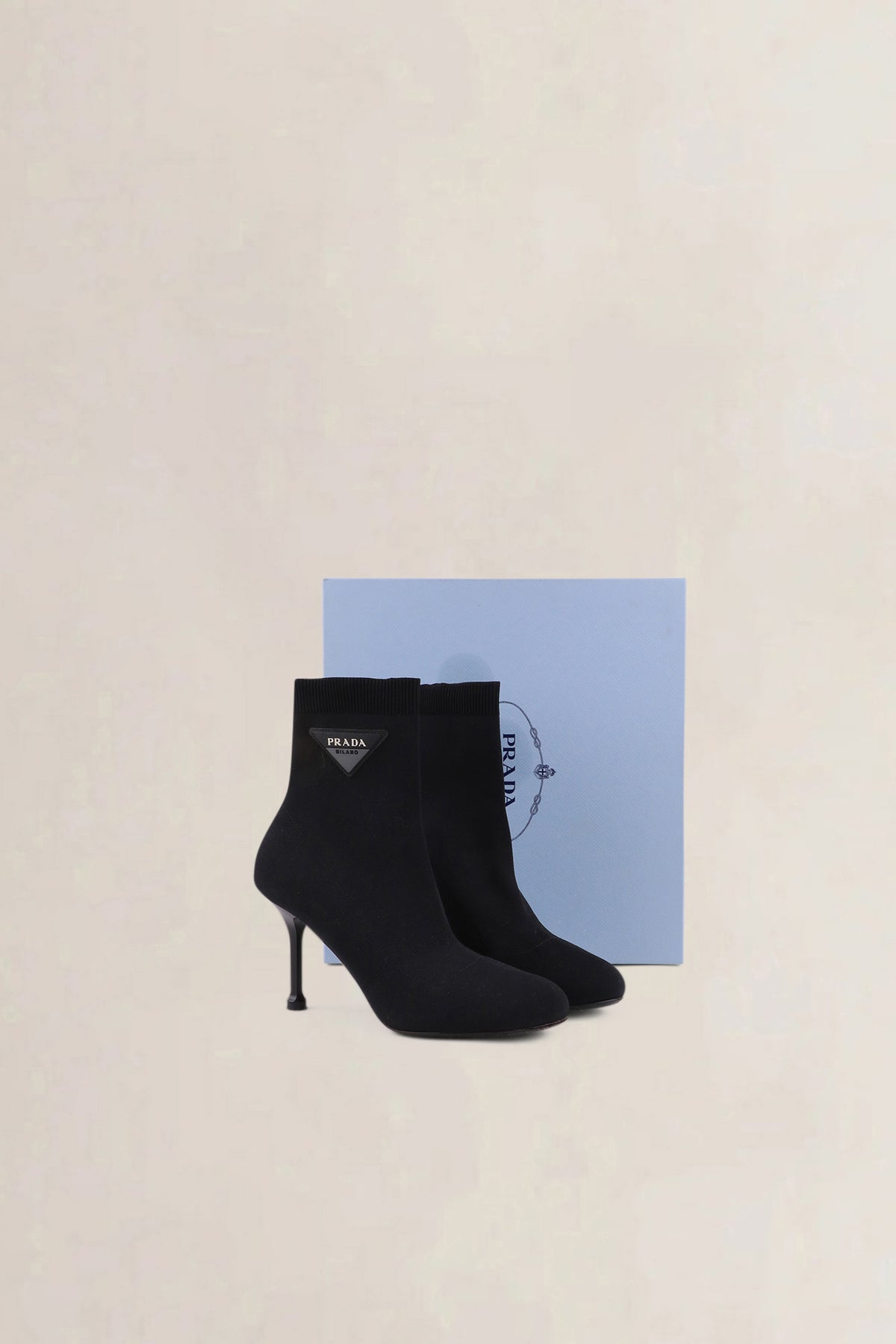 Prada Black Sock Logo Boots — preloved
