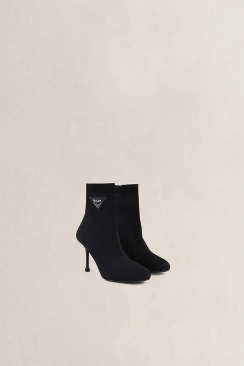 Prada Black Sock Logo Boots