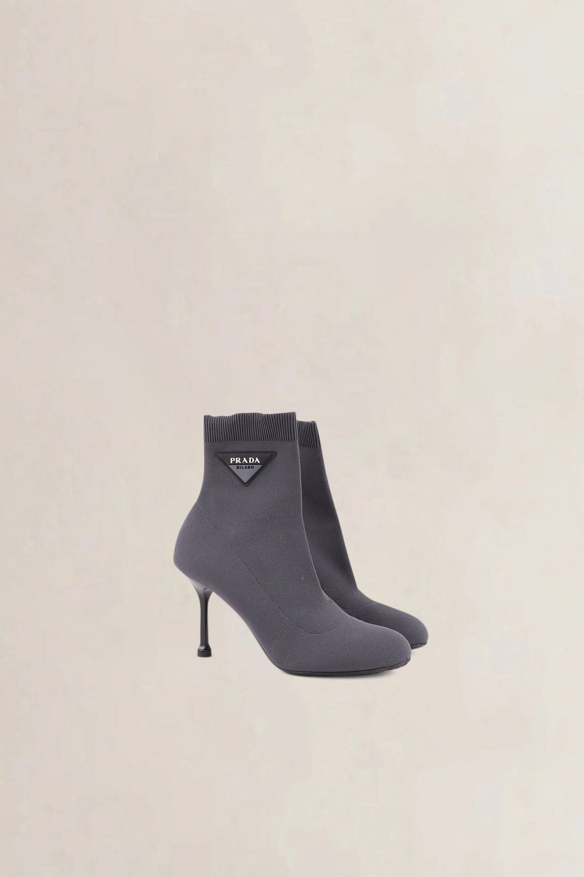 Prada Grey Sock Logo Boots — preloved