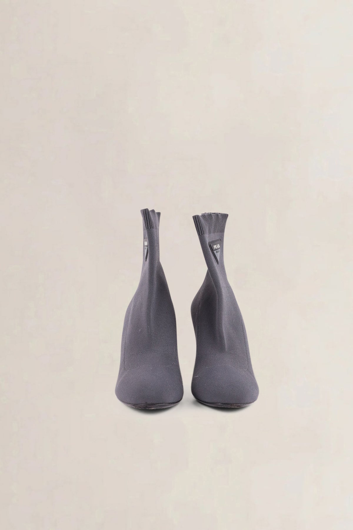 Prada Grey Sock Logo Boots — preloved