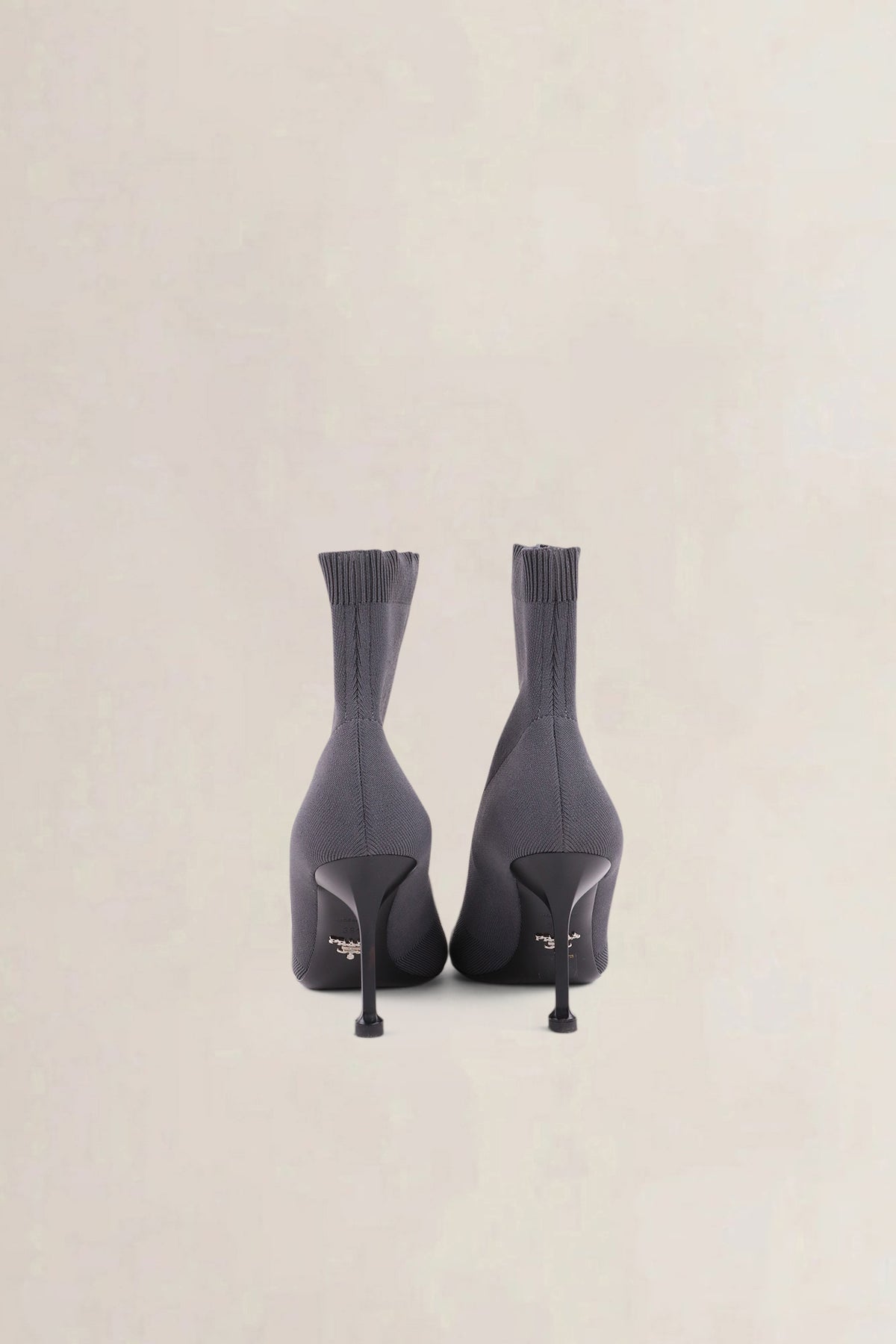 Prada Grey Sock Logo Boots