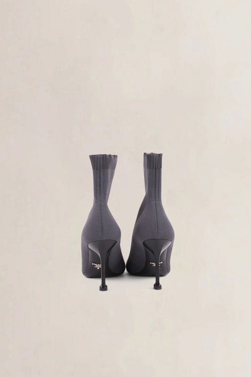 Prada Grey Sock Logo Boots