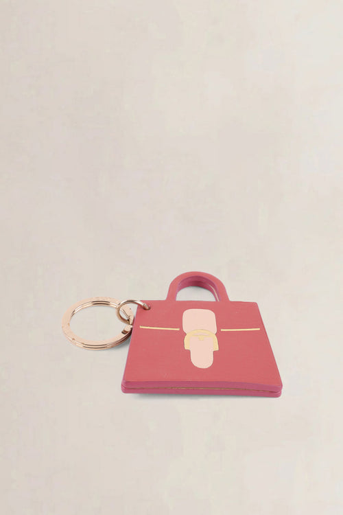 Delvaux Pink Brillant Mirror Keychain Charm