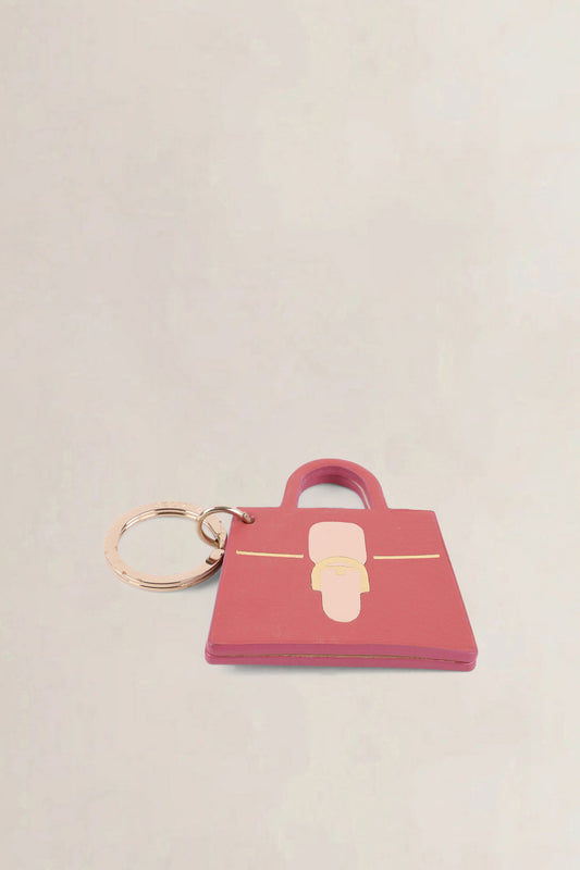 Delvaux Pink Brillant Mirror Keychain Charm