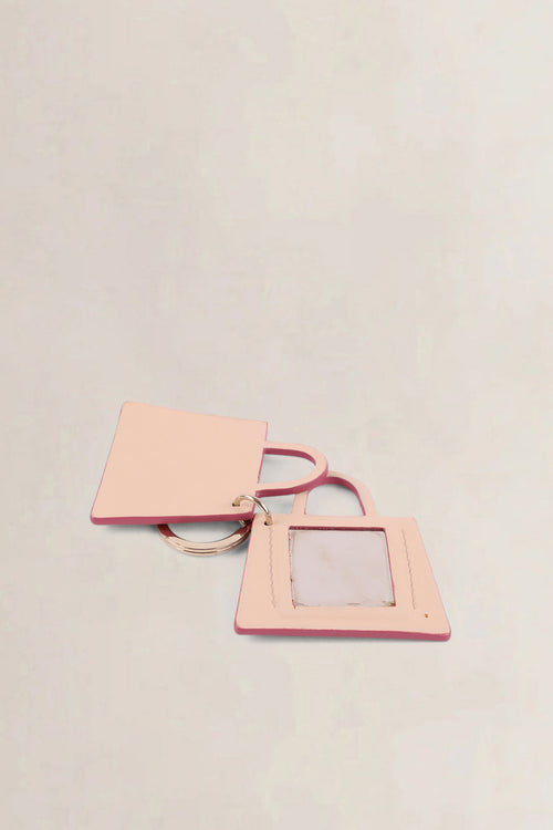 Delvaux Pink Brillant Mirror Keychain Charm
