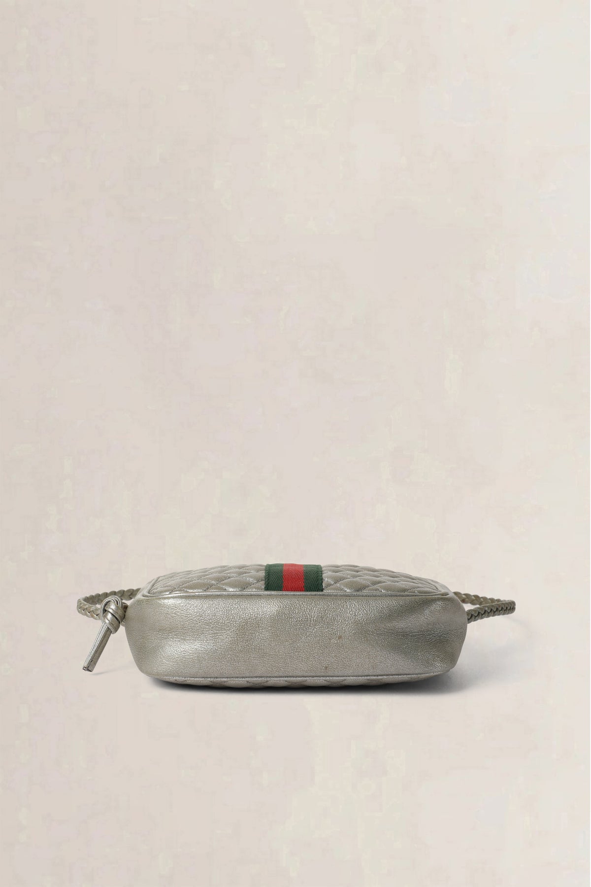 Gucci Silver Nappa Web Trapuntata — preloved