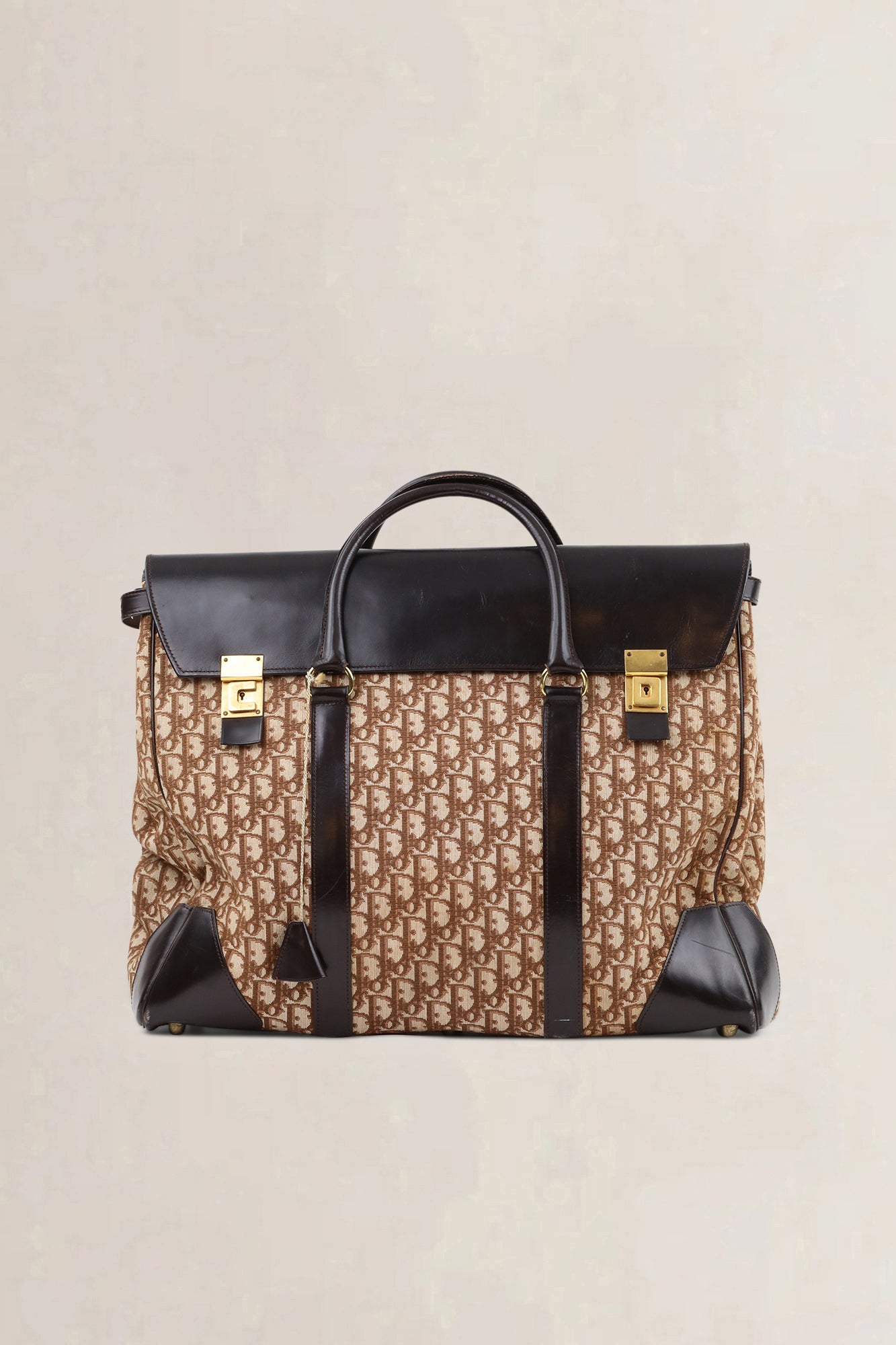 Christian Dior Brown Monogram Oblique Travel Bag