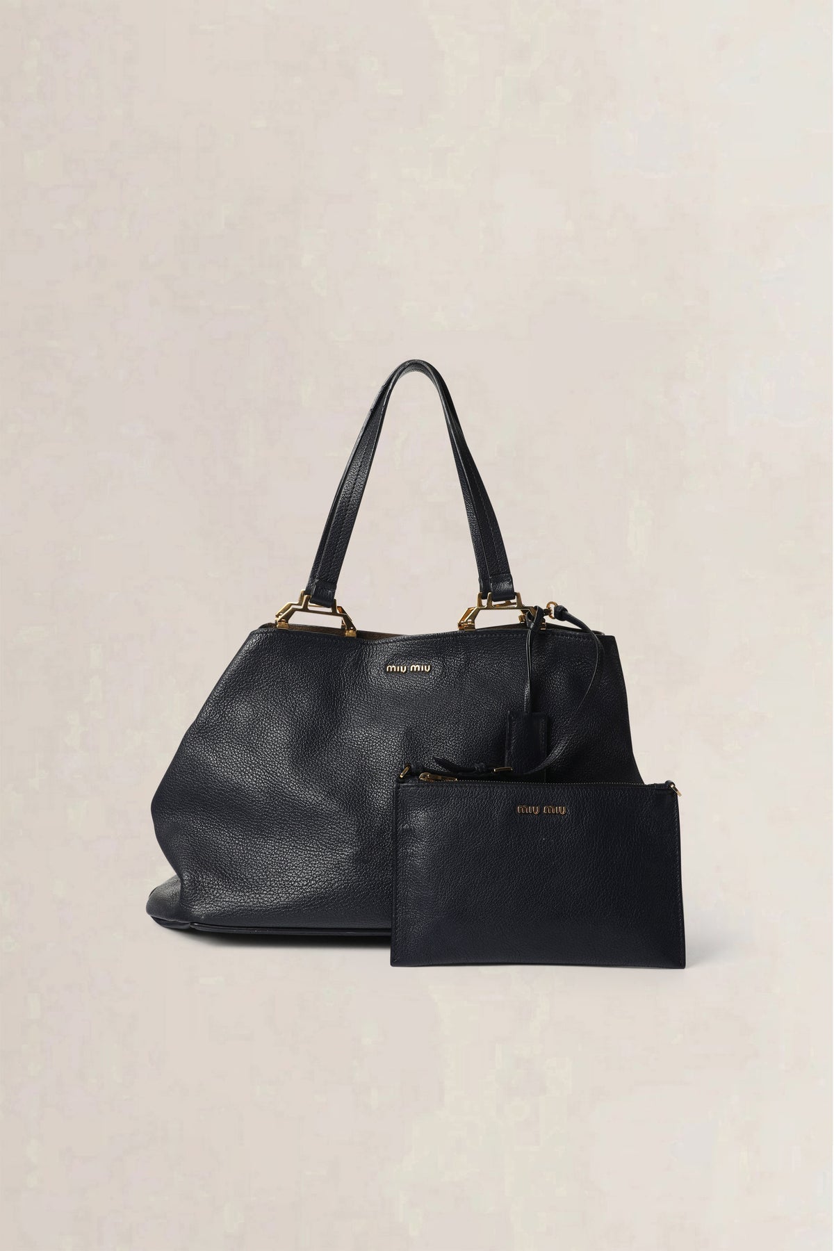 Miu Miu Navy Top Handle Bag — preloved
