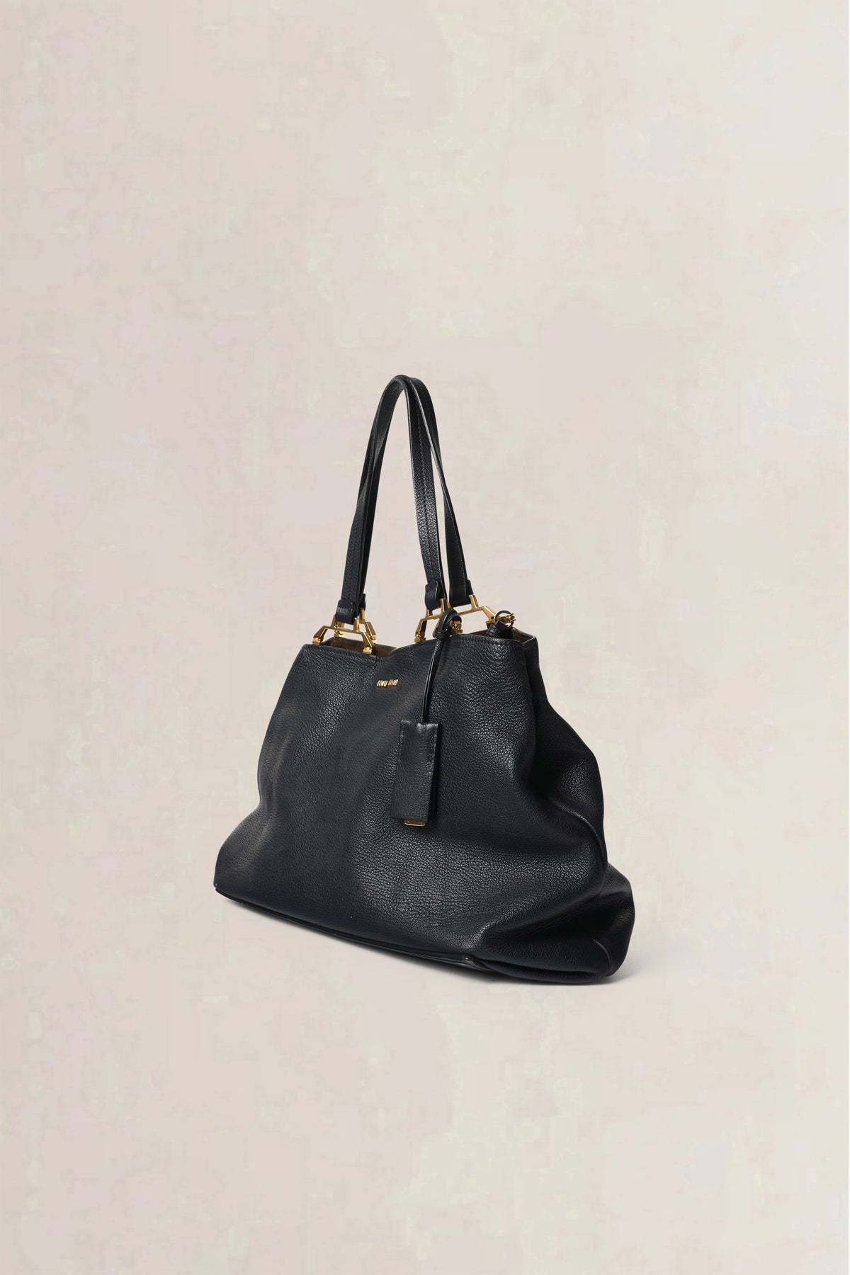 Miu Miu Navy Top Handle Bag — preloved