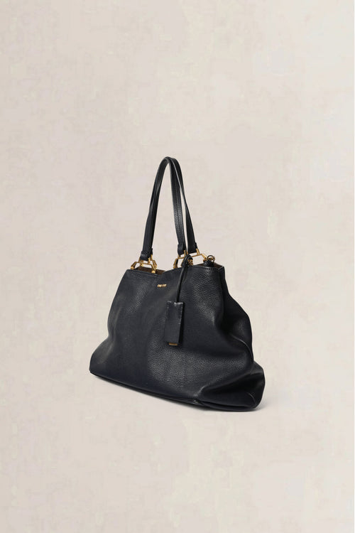 Miu Miu Navy Top Handle Bag