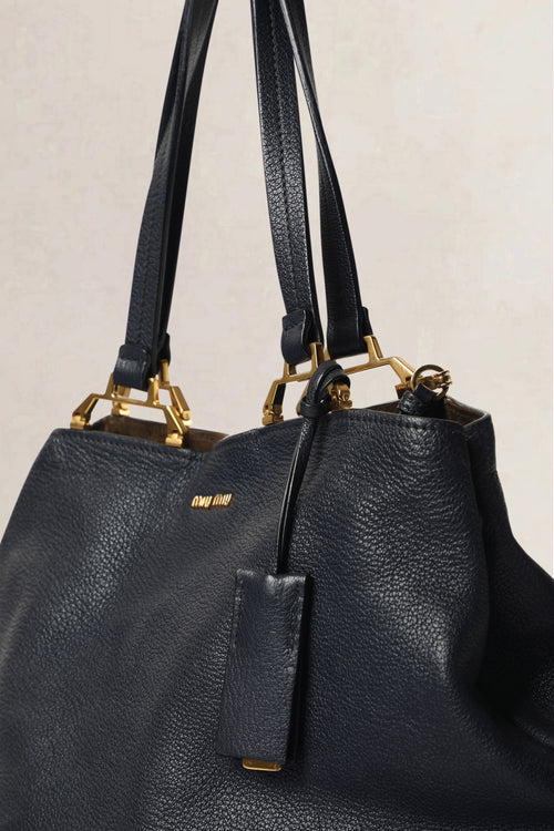 Miu Miu Navy Top Handle Bag