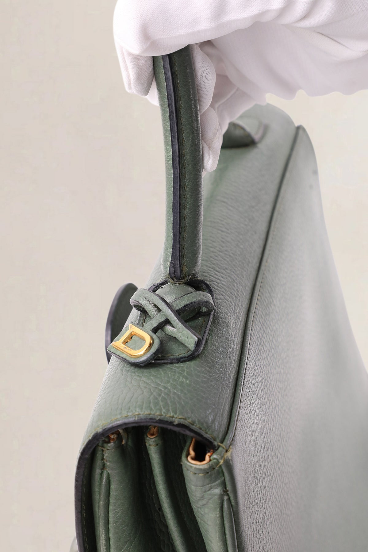 Delvaux Olive Green Jumping Calf Brillant MM Top Handle Bag