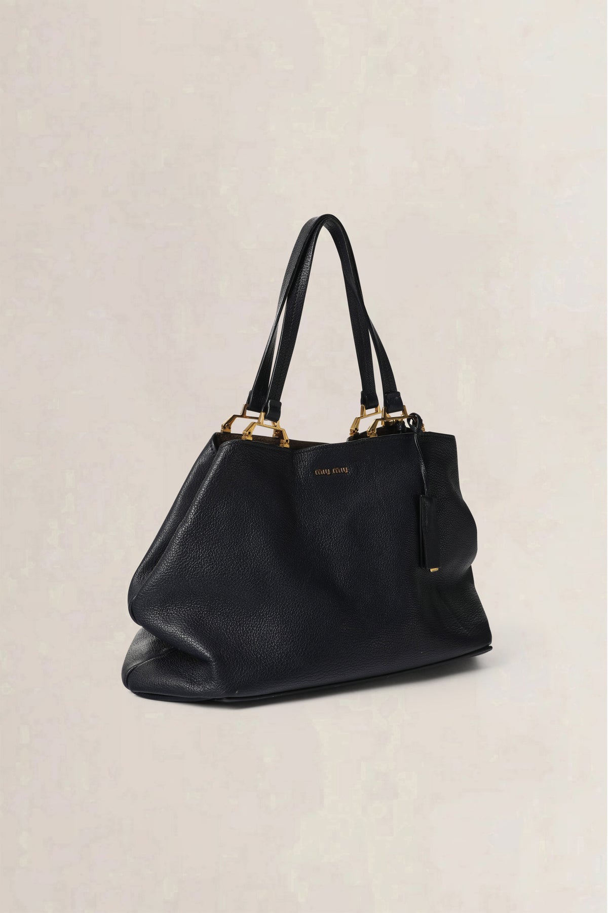 Miu Miu Navy Top Handle Bag — preloved