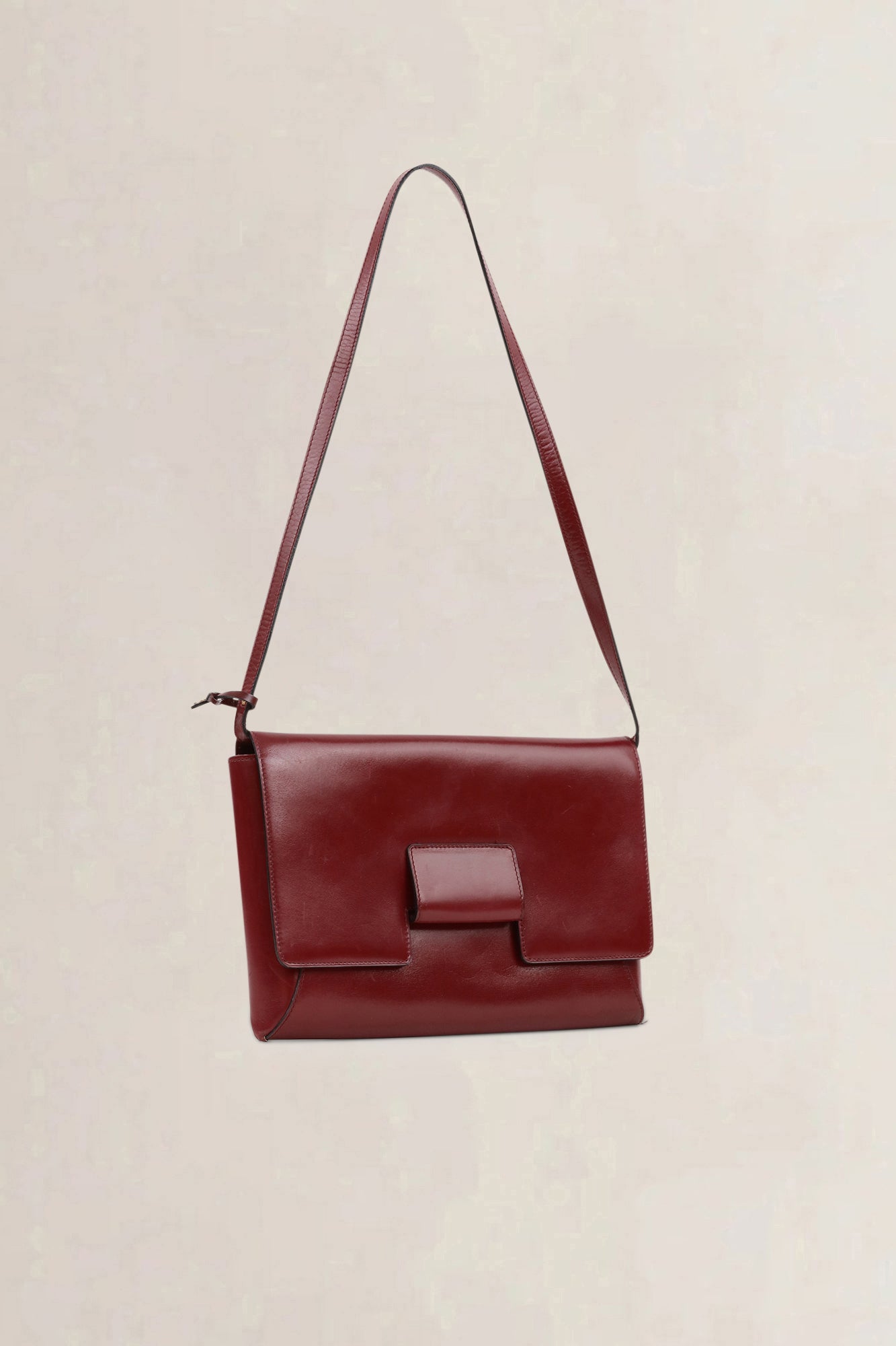 Delvaux Burgundy Leather Shoulder Bag