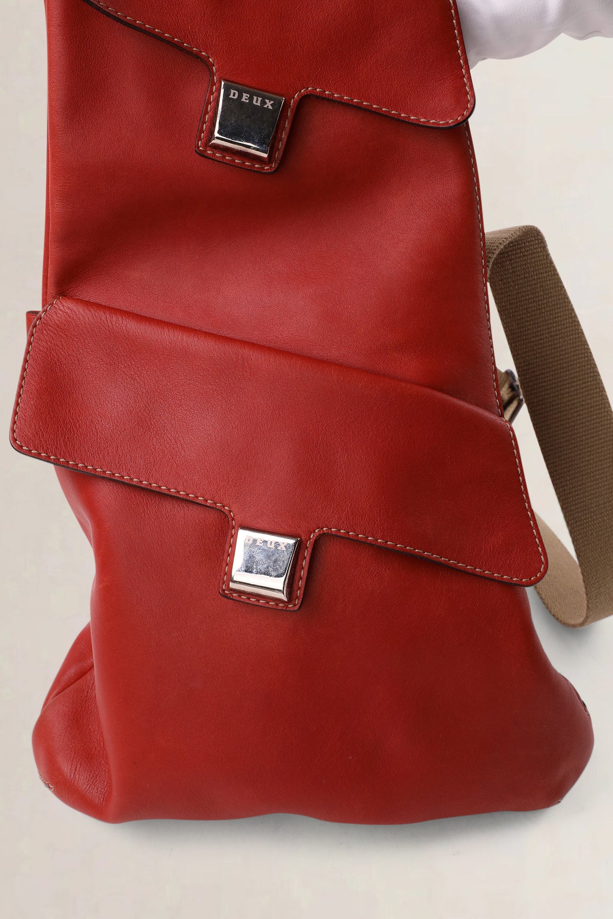 Delvaux Brick Red Deux Le Trente-Quatre Crossbody Bag