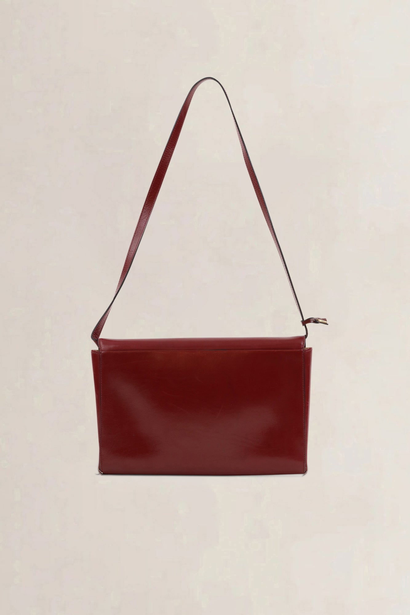 Delvaux Burgundy Leather Shoulder Bag
