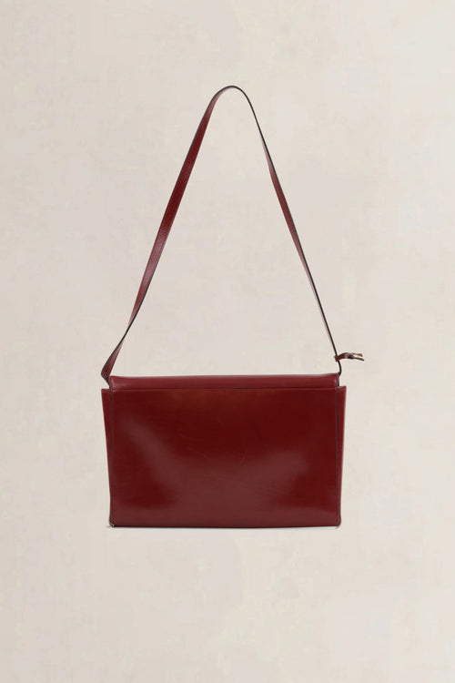 Delvaux Burgundy Leather Shoulder Bag