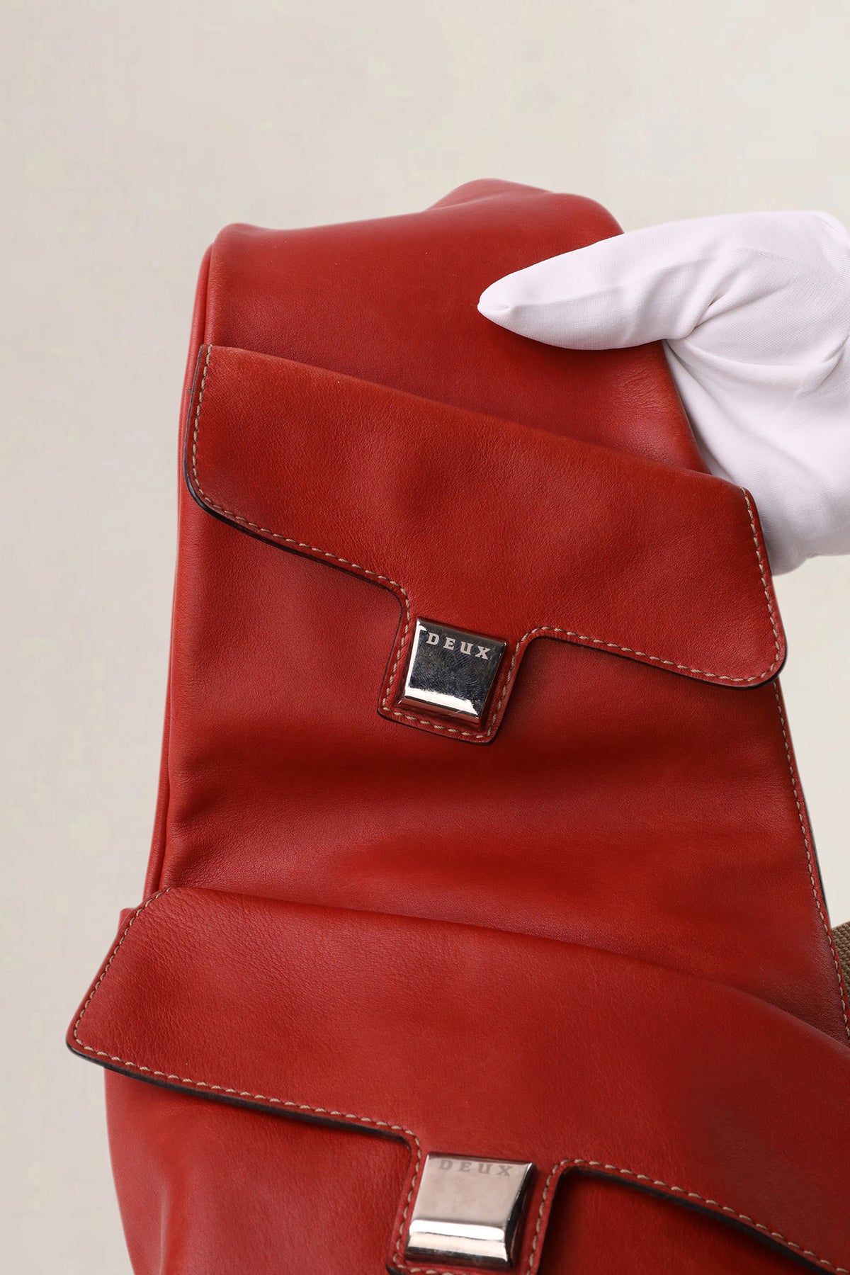 Delvaux Brick Red Deux Le Trente-Quatre Crossbody Bag