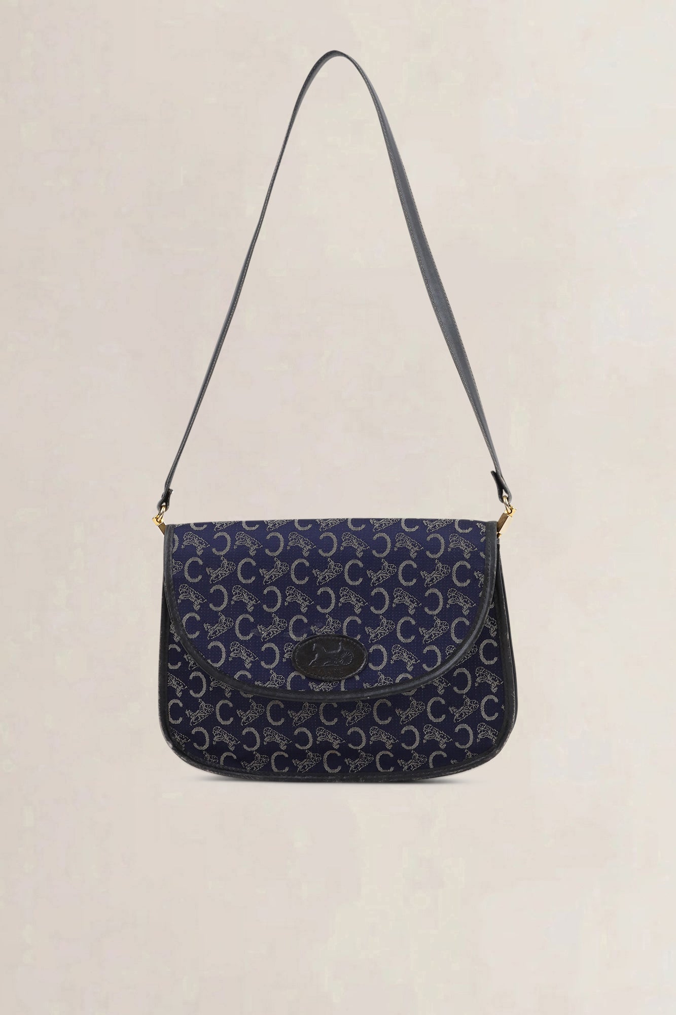 Céline Vintage Blue Monogram Shoulder Bag