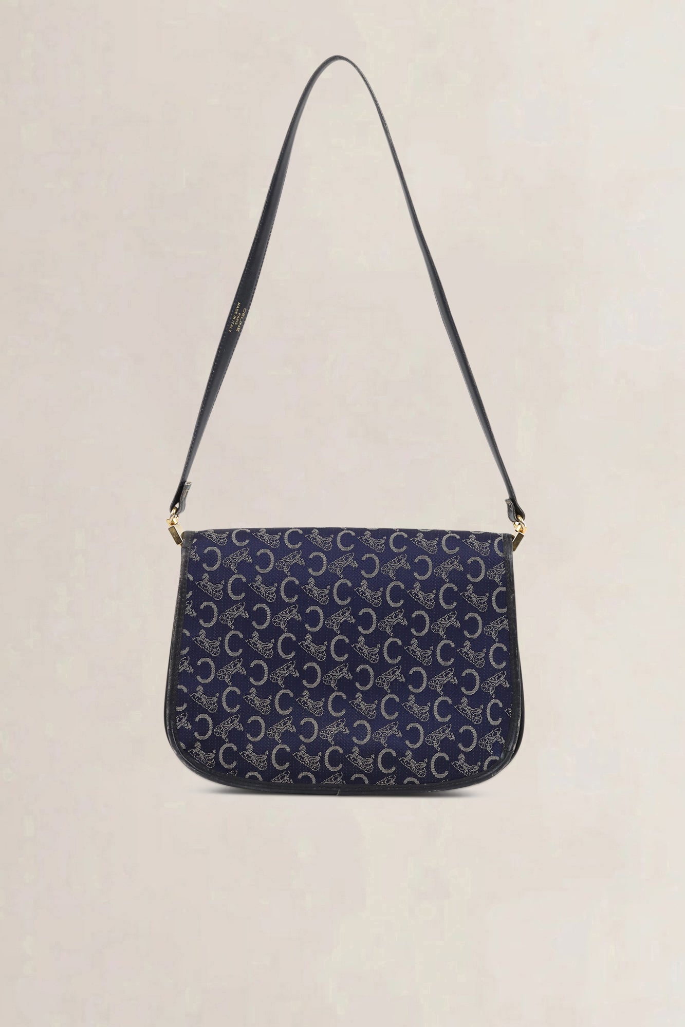 Céline Vintage Blue Monogram Shoulder Bag
