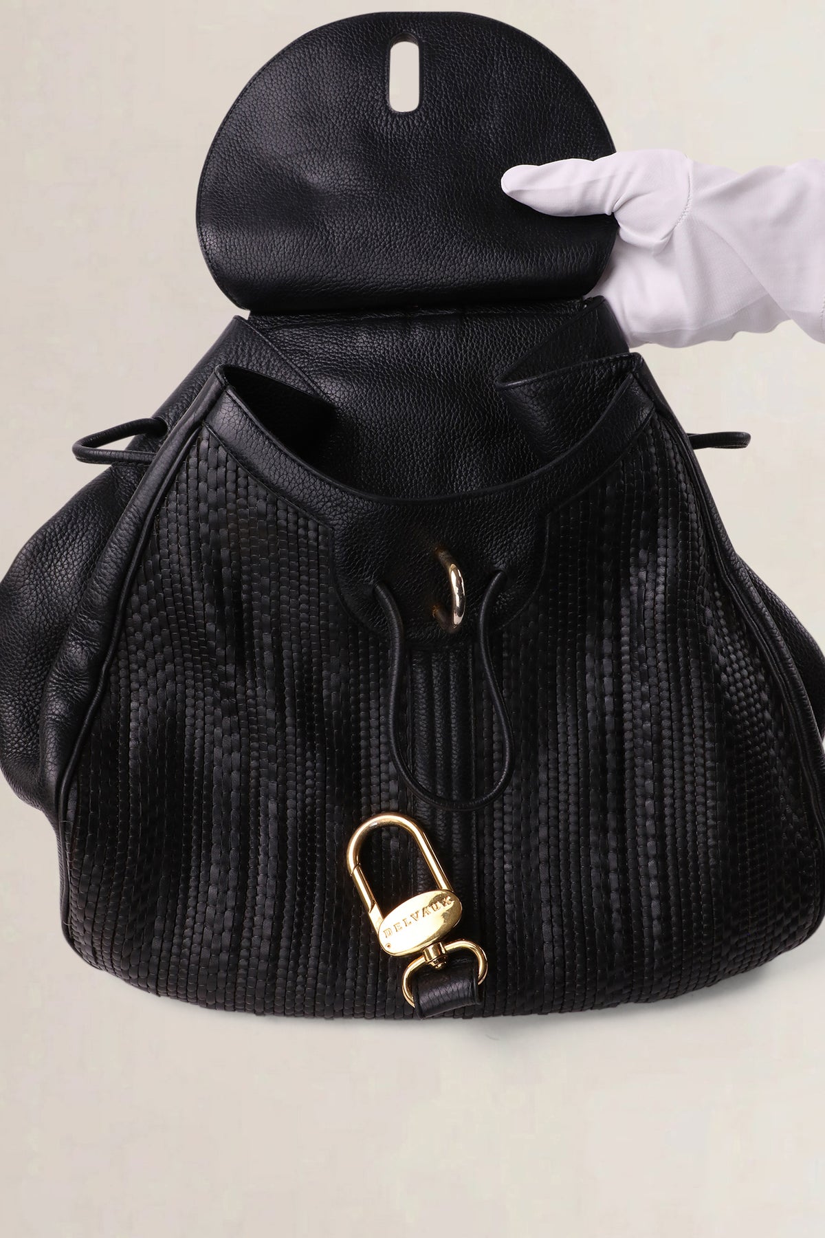 Delvaux Black Lucifer Toile de Cuir GM Shoulder Bag