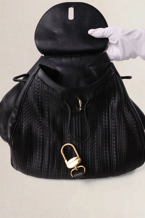 Delvaux Black Lucifer Toile de Cuir GM Shoulder Bag