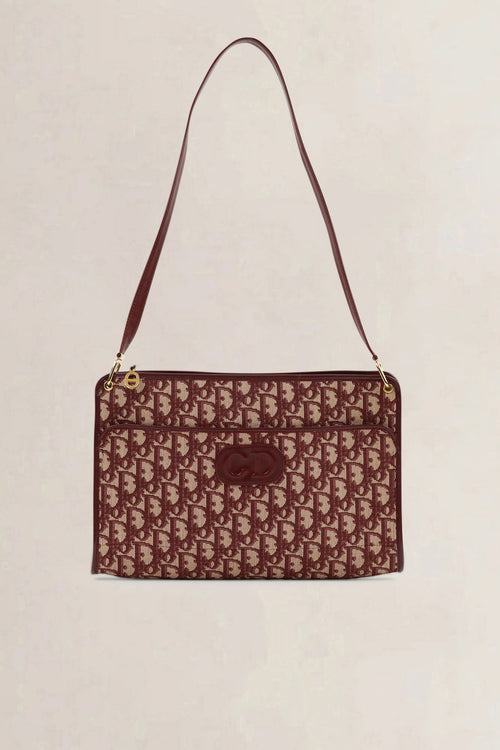 Christian Dior Burgundy Monogram Shoulder Bag
