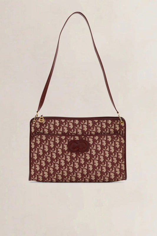 Christian Dior Burgundy Monogram Shoulder Bag