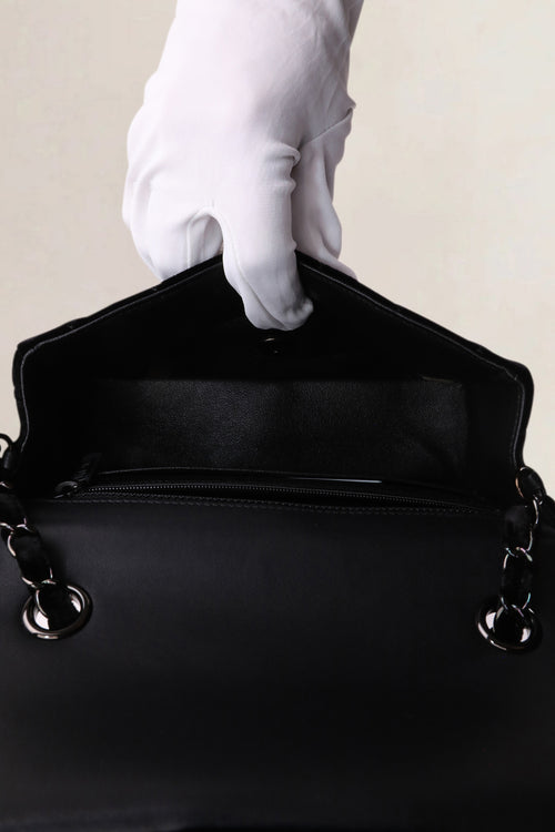 Chanel Black Quilted Velvet Wallet on Chain