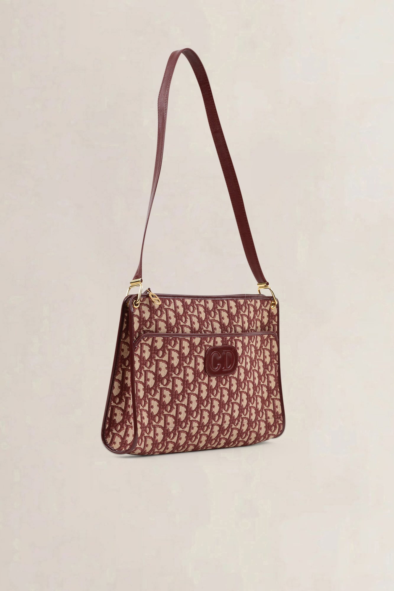 Christian Dior Burgundy Monogram Shoulder Bag