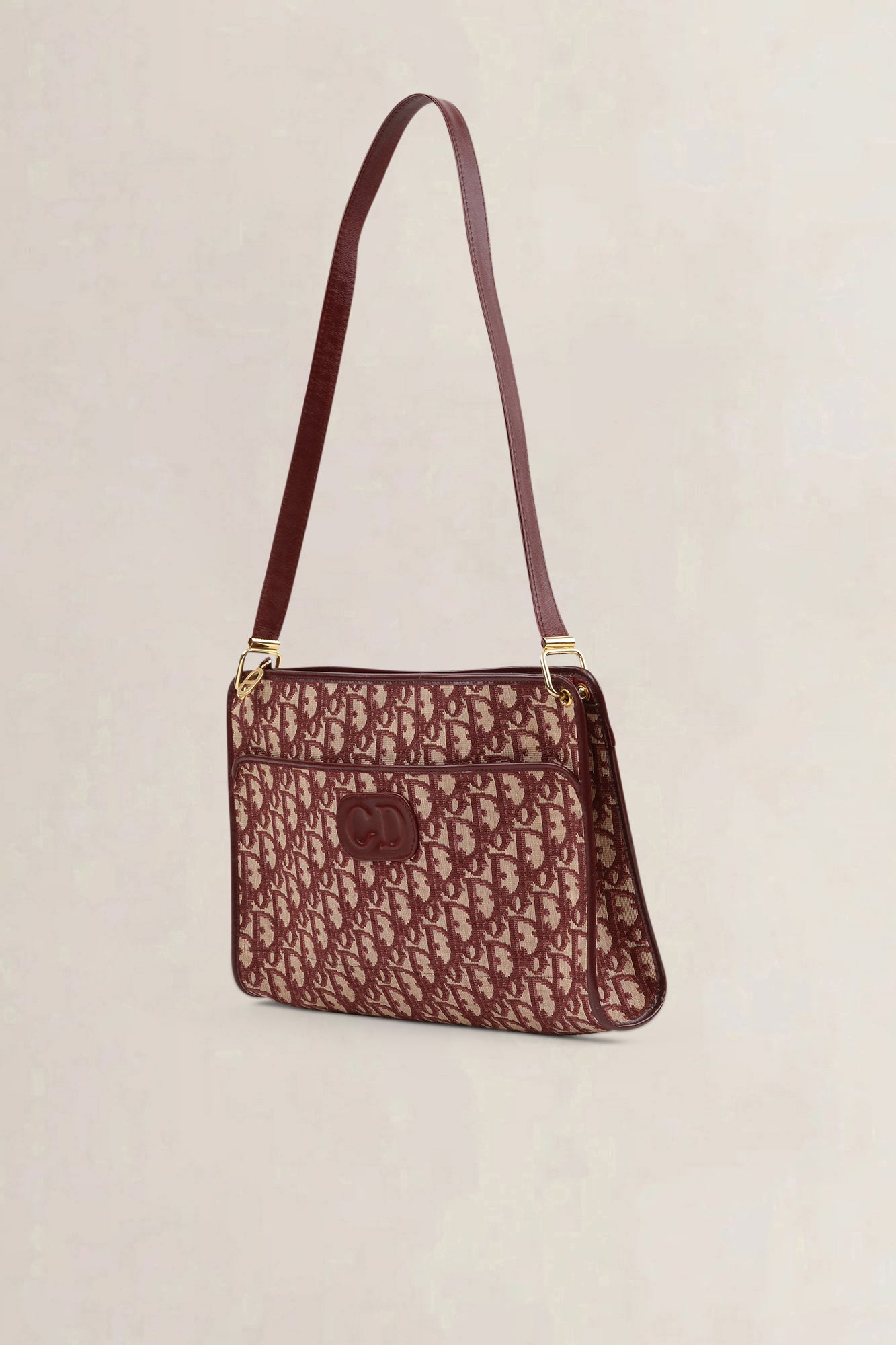 Christian Dior Burgundy Monogram Shoulder Bag