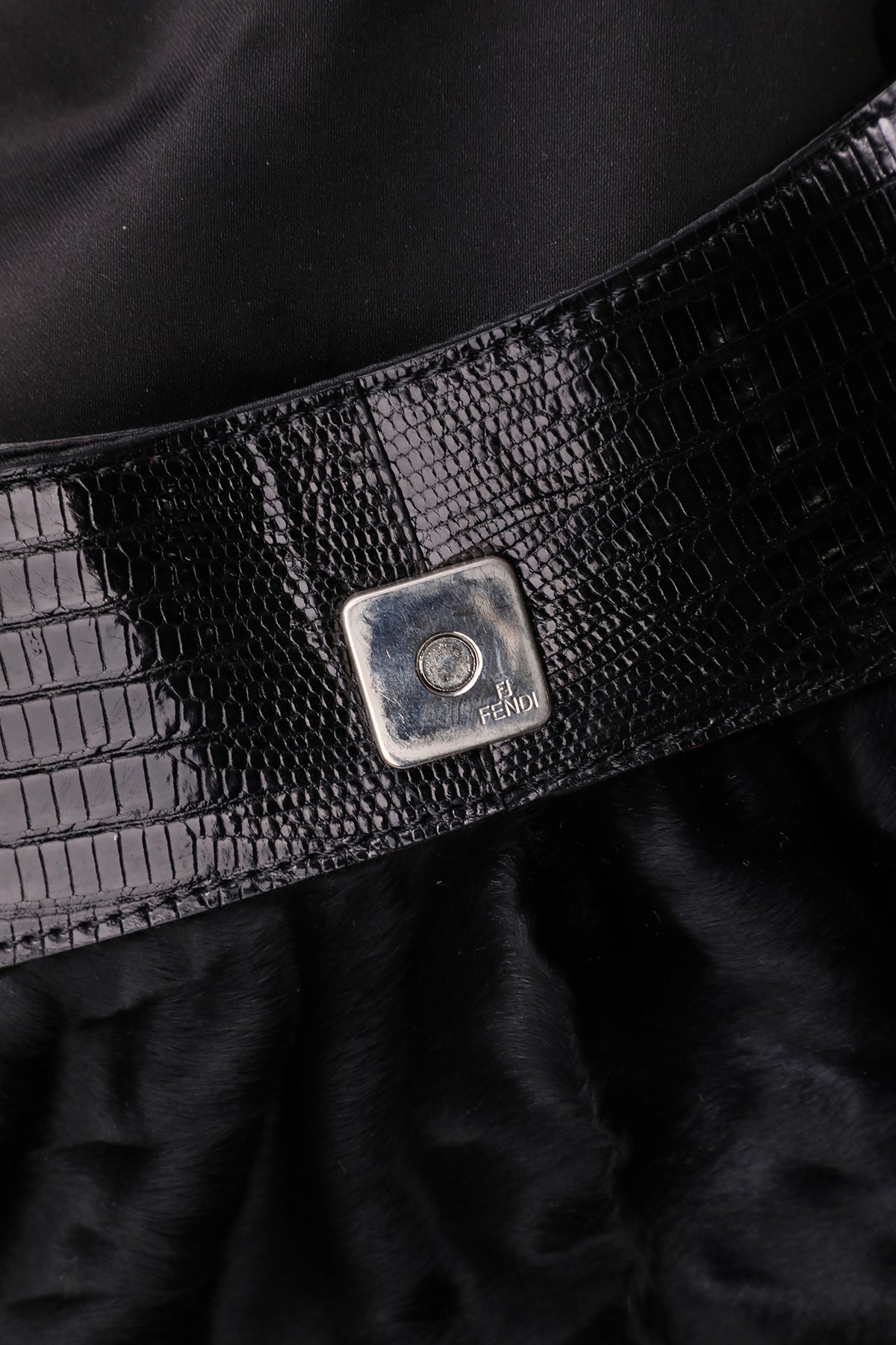 Fendi Black Ponyhair Small Chef Shoulder Bag