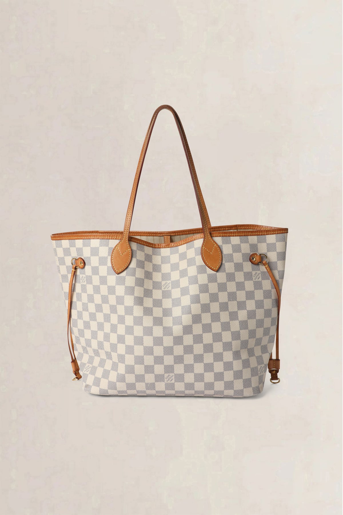 Louis Vuitton White Neverfull Damier Azur MM Shoulder Bag
