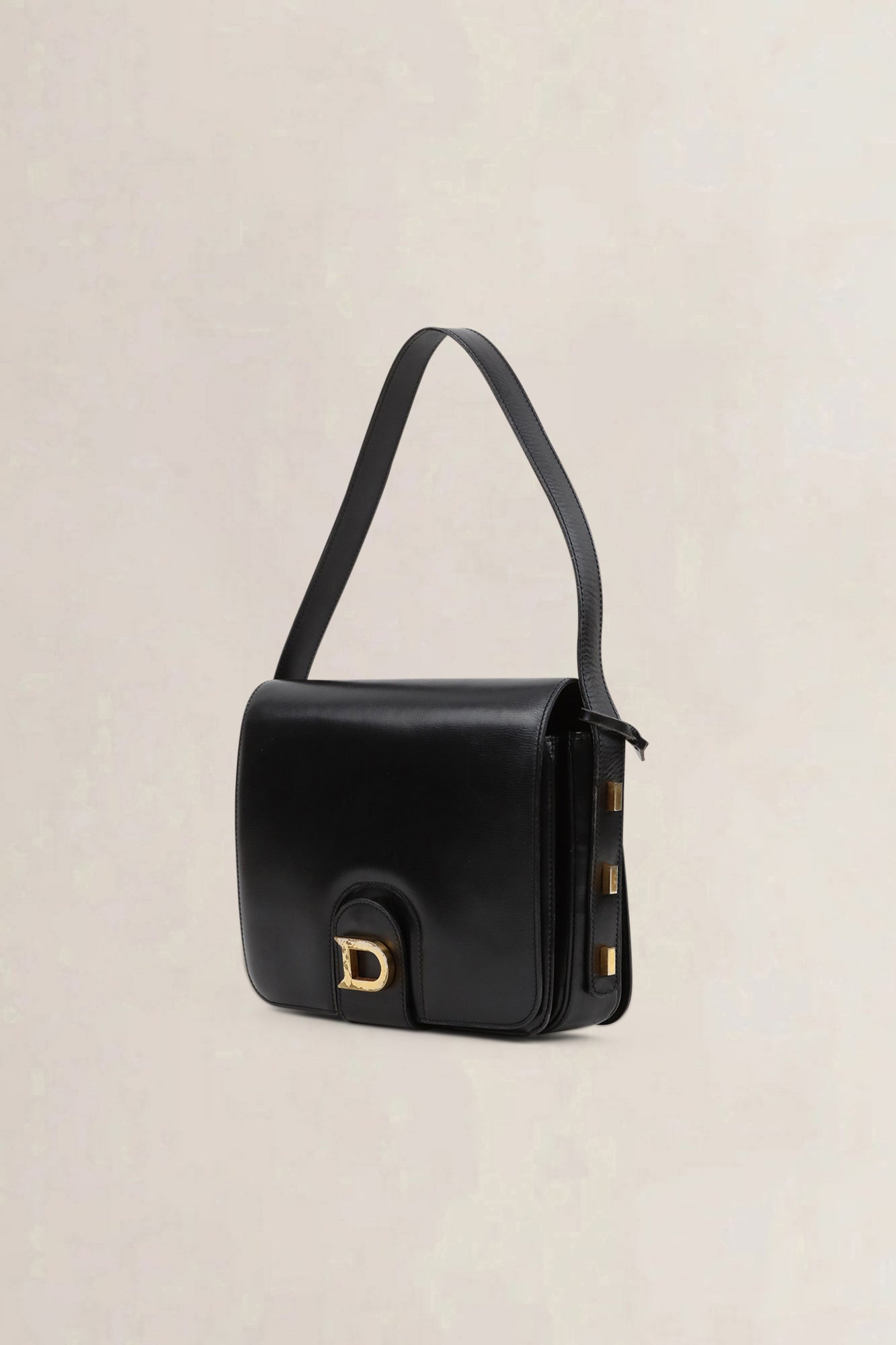 Delvaux Black Leather Shoulder Bag
