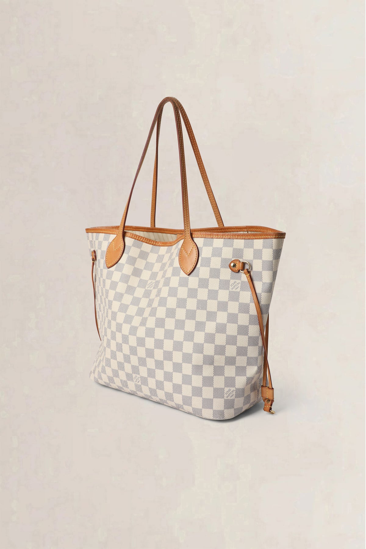 Louis Vuitton White Neverfull Damier Azur MM Shoulder Bag