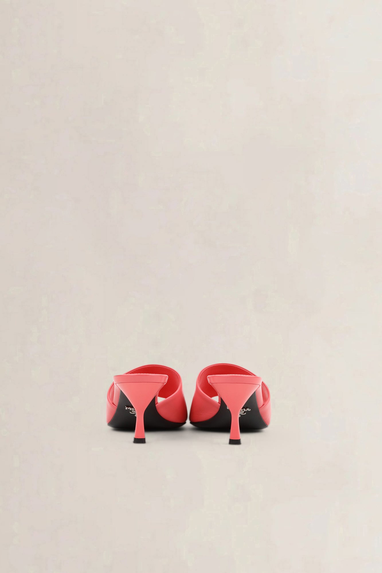 Prada Corallo Red Leather Slides