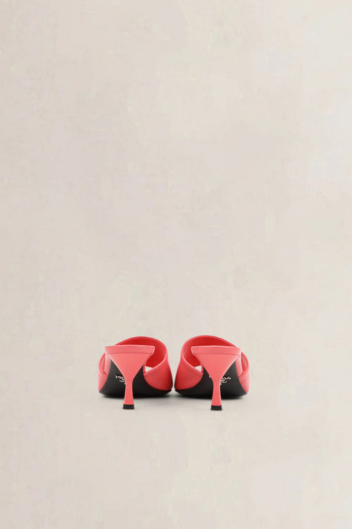 Prada Corallo Red Leather Slides