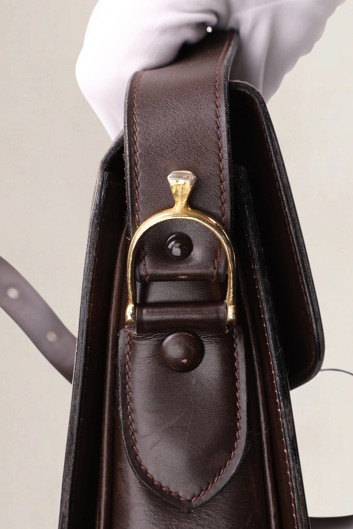 Céline Vintage Dark Brown Horse Carriage Shoulder Bag