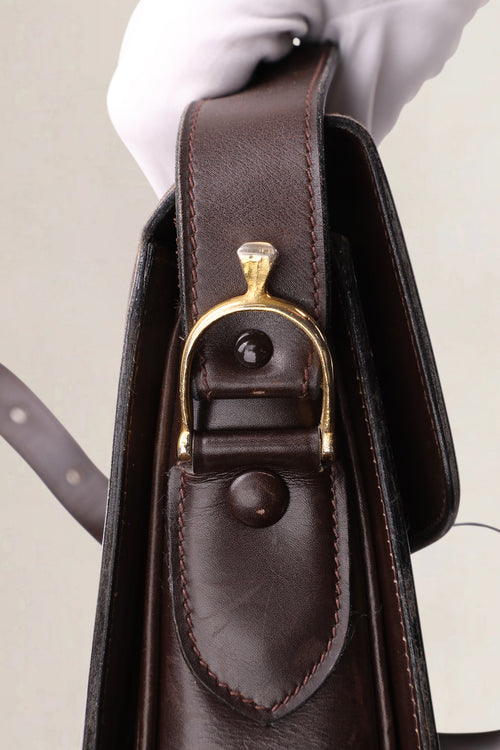 Céline Vintage Dark Brown Horse Carriage Shoulder Bag