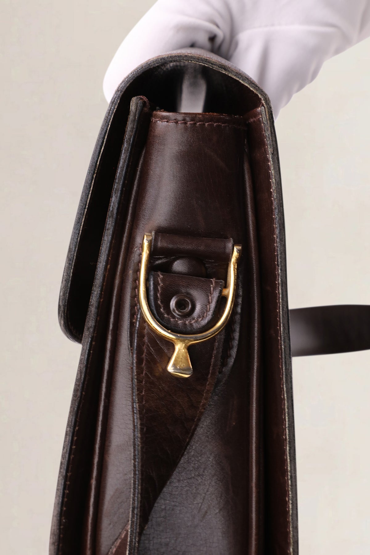 Céline Vintage Dark Brown Horse Carriage Shoulder Bag