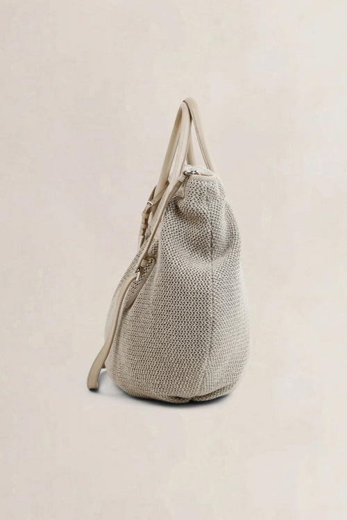 Jil Sander Taupe Woven Crossbody Bag