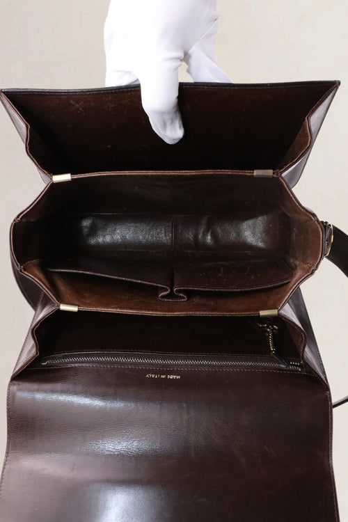 Céline Vintage Dark Brown Horse Carriage Shoulder Bag