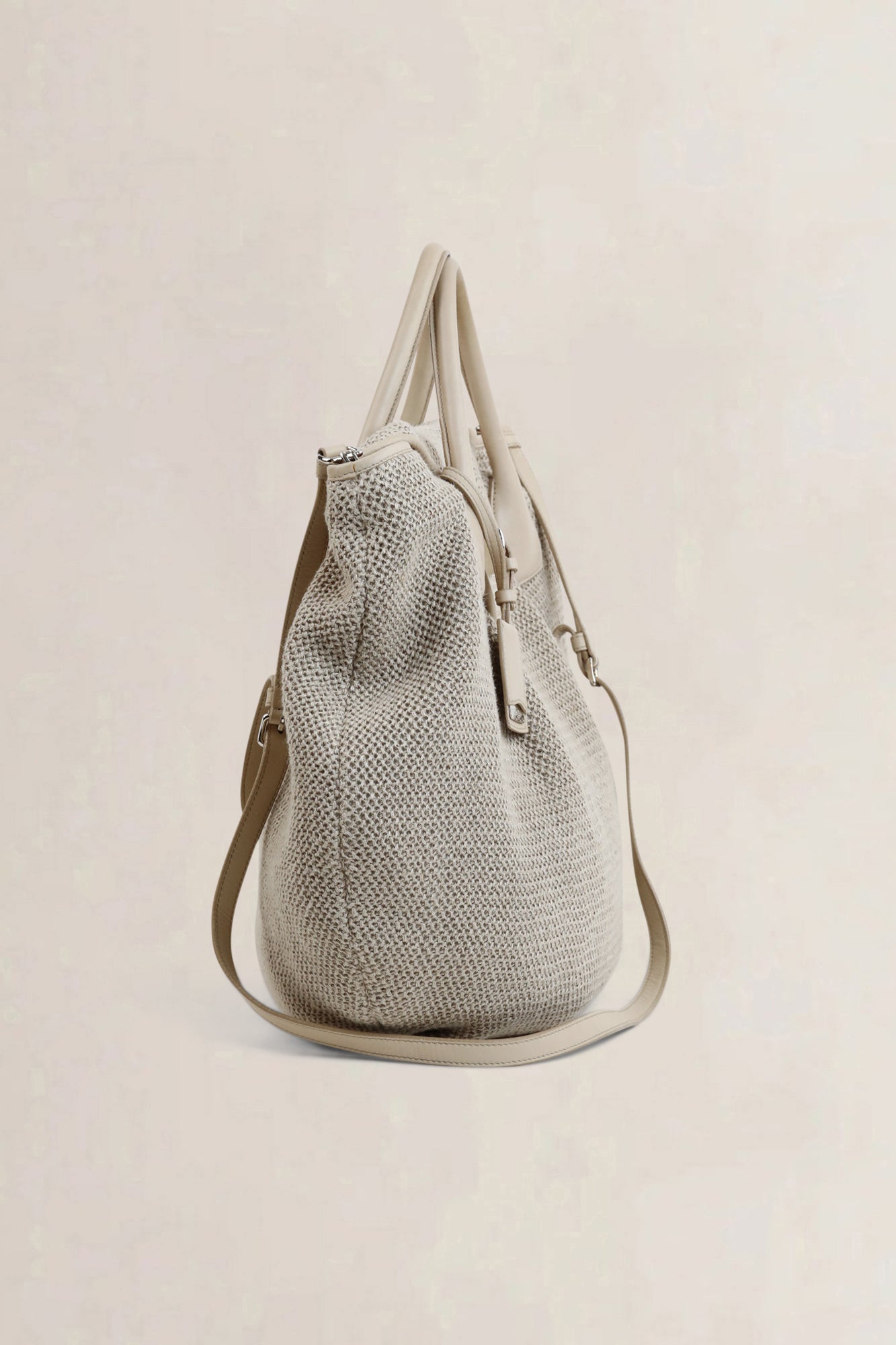 Jil Sander Taupe Woven Crossbody Bag