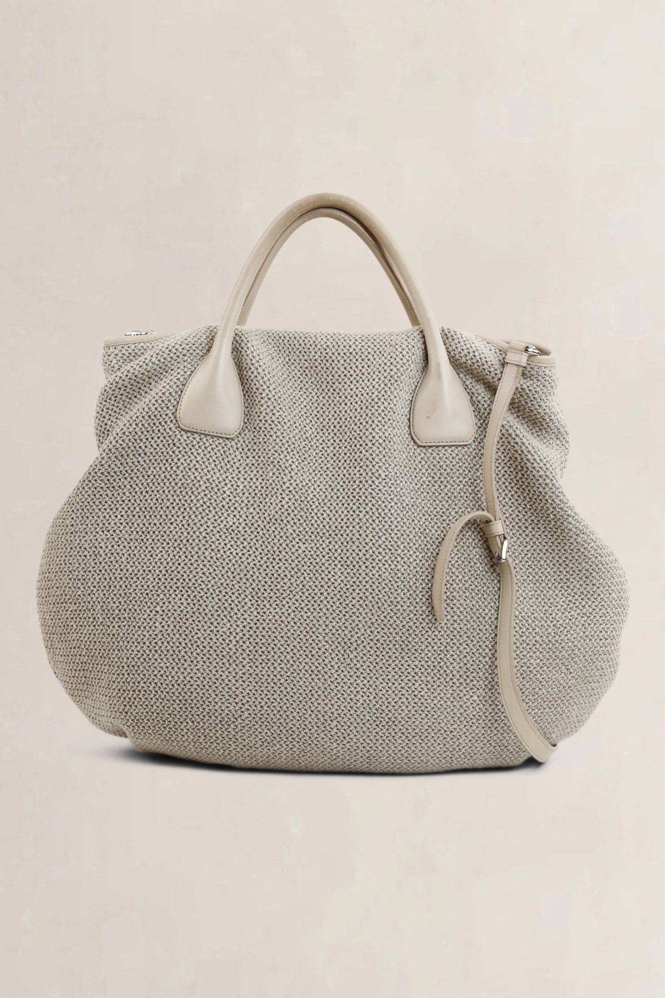 Jil Sander Taupe Woven Crossbody Bag