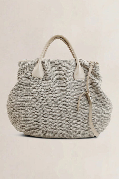 Jil Sander Taupe Woven Crossbody Bag